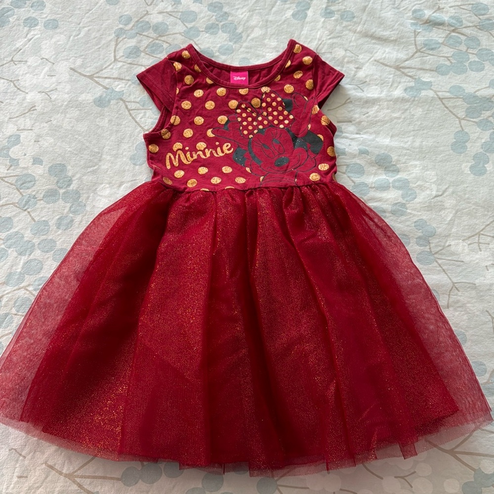 Red Disney MINNIE MOUSE Glitter Tulle Party Dress